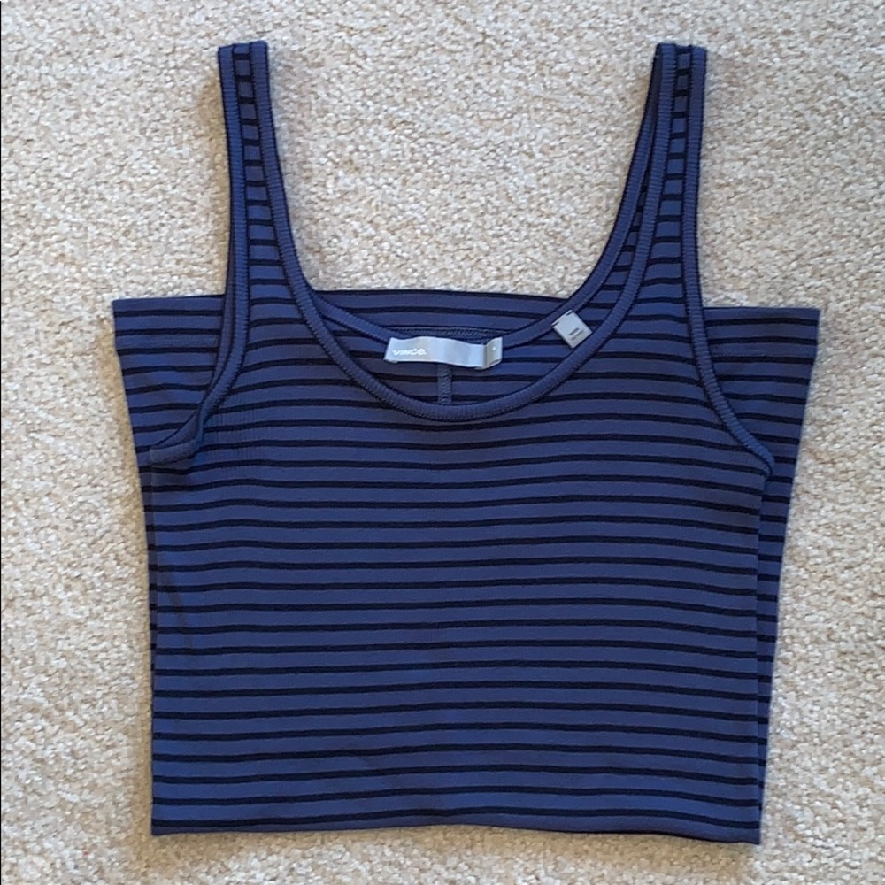 Vince Striped Ribbed Pima Cotton/Modal Tank - Picture 5 of 7